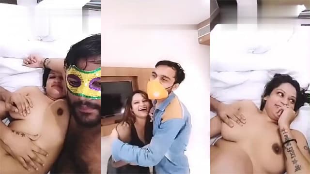 Hotel Room Threesome – Desi Couple Loud Viral