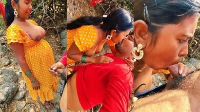 Tamil Bhabhi Giving Blowjob & Her Lover In The Forest HD